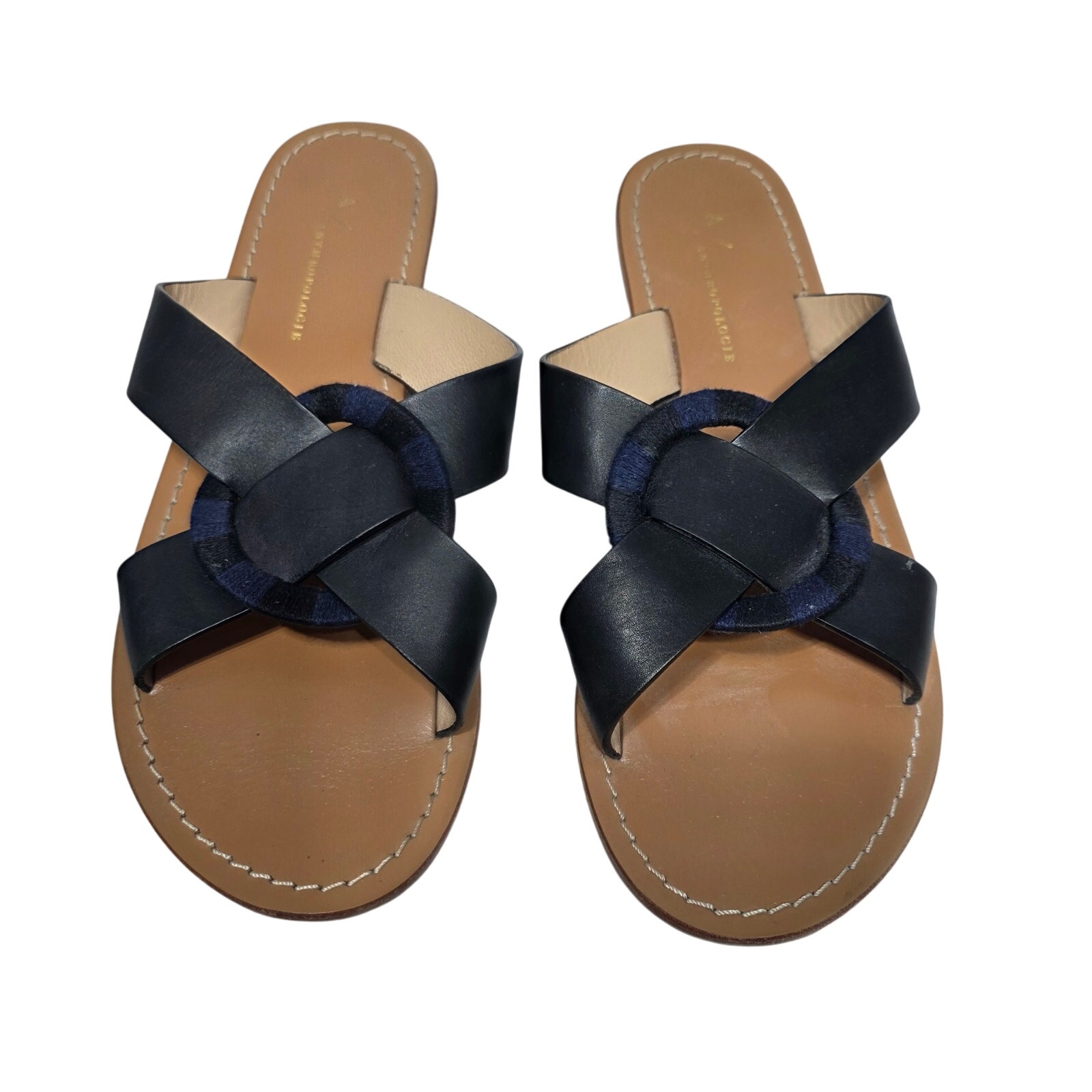 Anthropologie Cocobelle Bow Slide Sandals Size 39